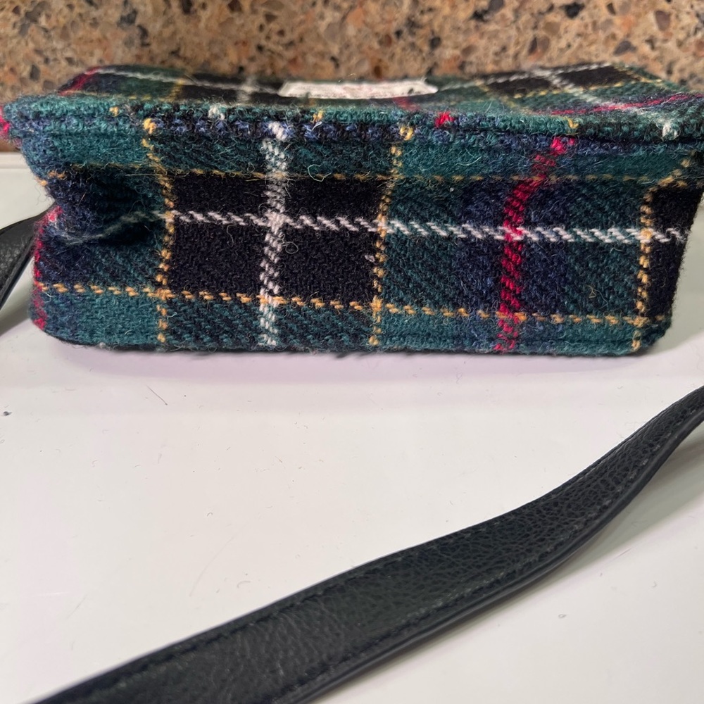 Harris Tweed Women's Crossbody Purse Bag Green & Black, 8x7x3” Scotland - Picture 8 of 12